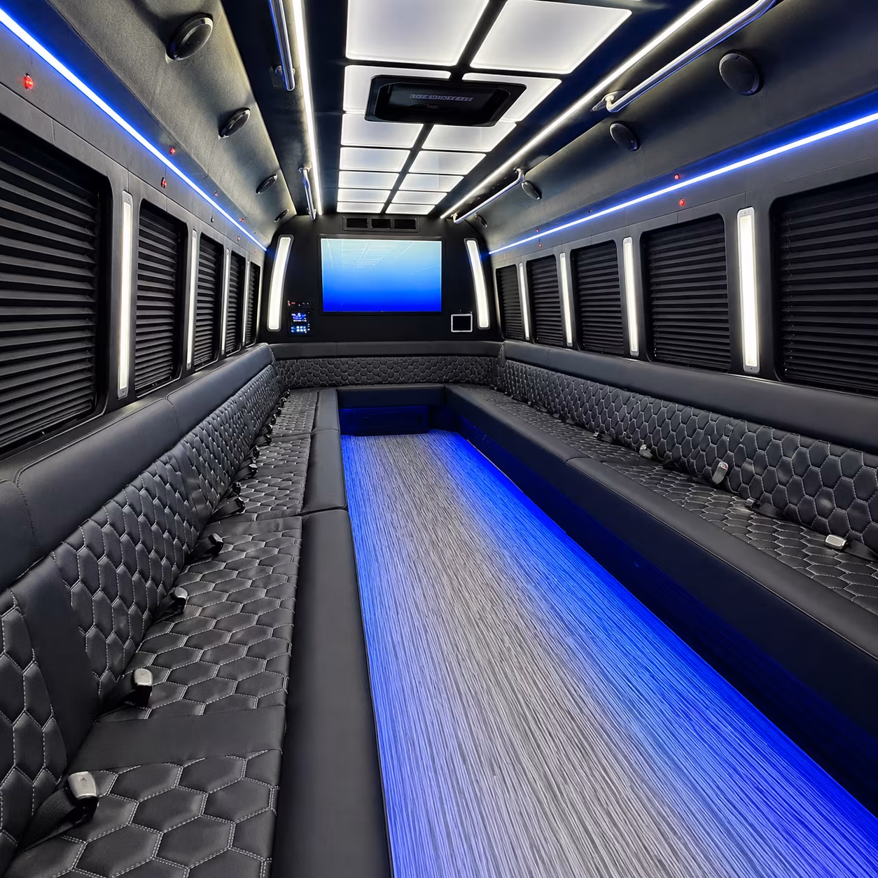 Allen allen wedding party bus rental party bus exterior