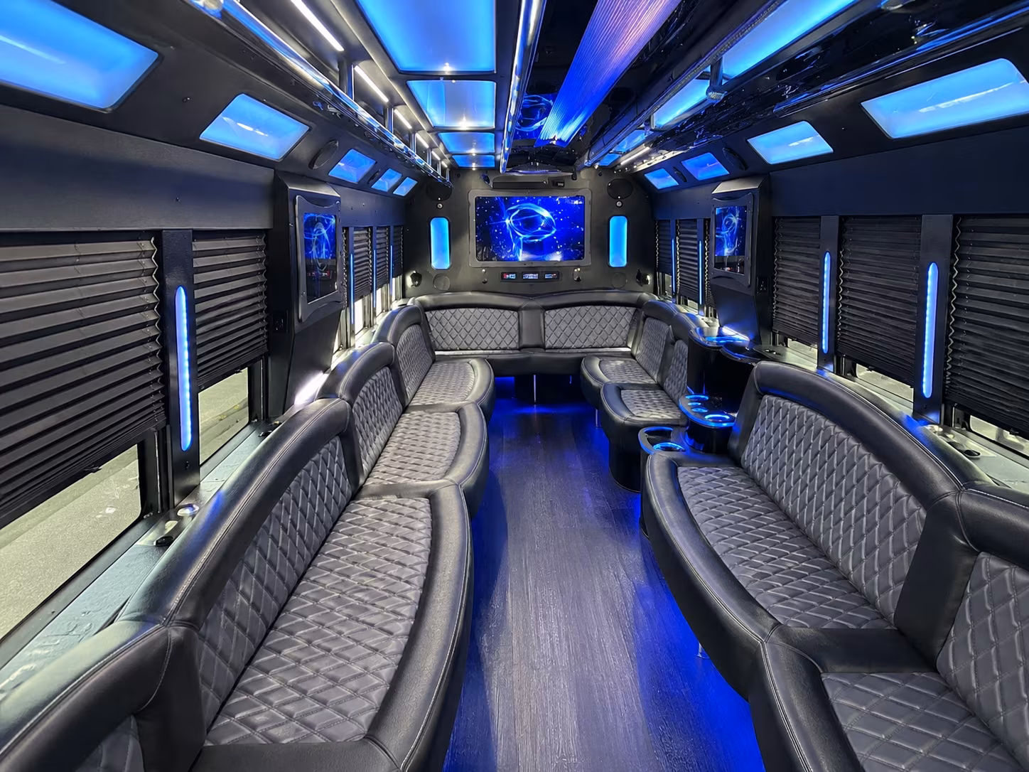 Allen Bachelor & Bachelorette Transportation party bus interior