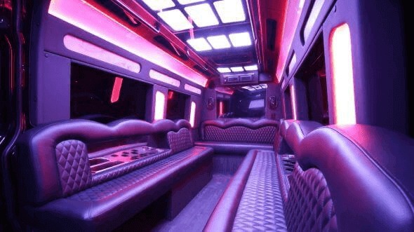 Interior of Allen Party Bus Company's 14 Passenger Sprinter Limousine in Allen