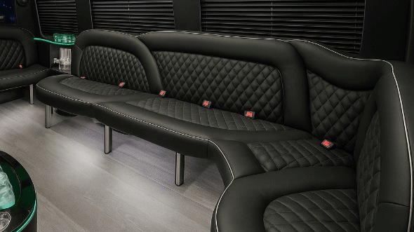 Interior of Charter Bus Company McKinney 's 18 Passenger Party Bus in McKinney 