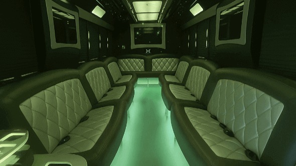 Interior of Charter Bus Company Carrollton's 20 Passenger Party Bus in Carrollton