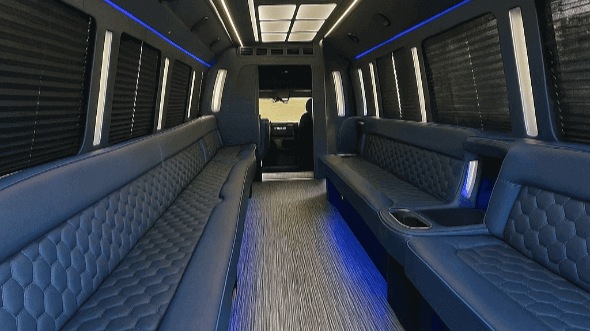 Interior of Charter Bus Company Frisco's 20 Passenger Party Bus in Frisco