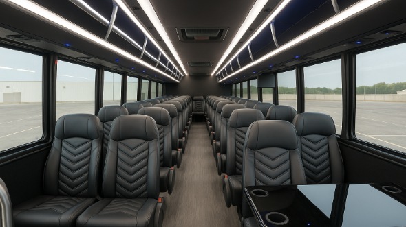 Interior of Charter Bus Company Allen's 25 Passenger Minibus in Allen