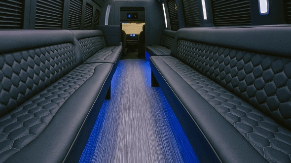 Interior of Charter Bus Company Frisco's 30 Passenger Party Bus in Frisco