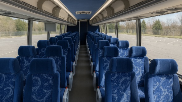 Interior of Charter Bus Company Allen's 40 Passenger Charter Bus in Allen