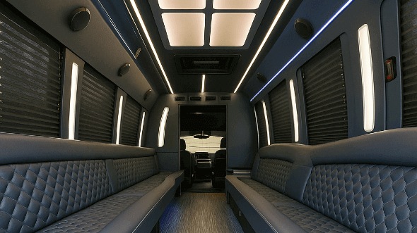 Interior of Allen Party Bus Company's 40 Passenger Party Bus in Allen