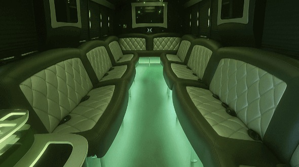 Interior of Charter Bus Company Frisco's 40 Passenger Party Bus in Frisco