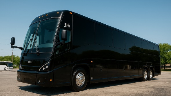 Exterior of Charter Bus Company Plano's 40 Passenger Party Bus in Plano