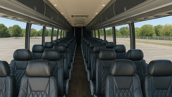 Interior of Charter Bus Company Allen's 44 Passenger Charter Bus in Allen