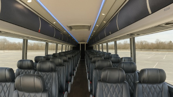 Interior of Charter Bus Company Allen's 47 Passenger Charter Bus in Allen
