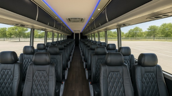 Interior of Charter Bus Company Allen's 48 Passenger Charter Bus in Allen