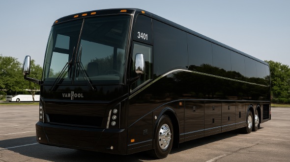 Exterior of Charter Bus Company Allen's 54 Passenger Charter Bus in Allen
