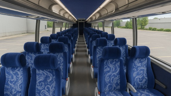 Interior of Charter Bus Company Allen's 54 Passenger Charter Bus in Allen