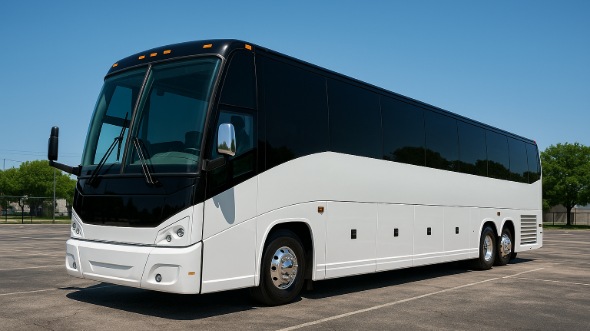 Exterior of Charter Bus Company Allen's 55 Passenger Charter Bus in Allen