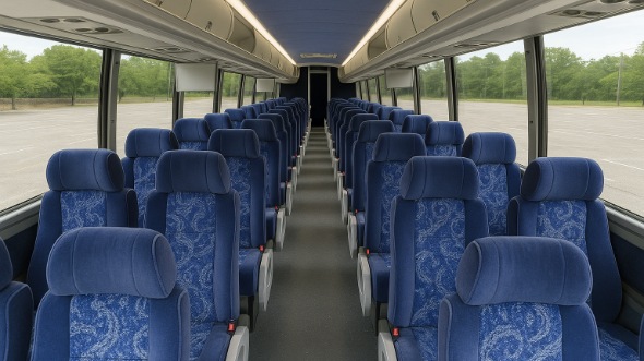 Interior of Charter Bus Company Allen's 56 Passenger Charter Bus in Allen