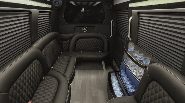 allen 14 passenger sprinter limousine inside